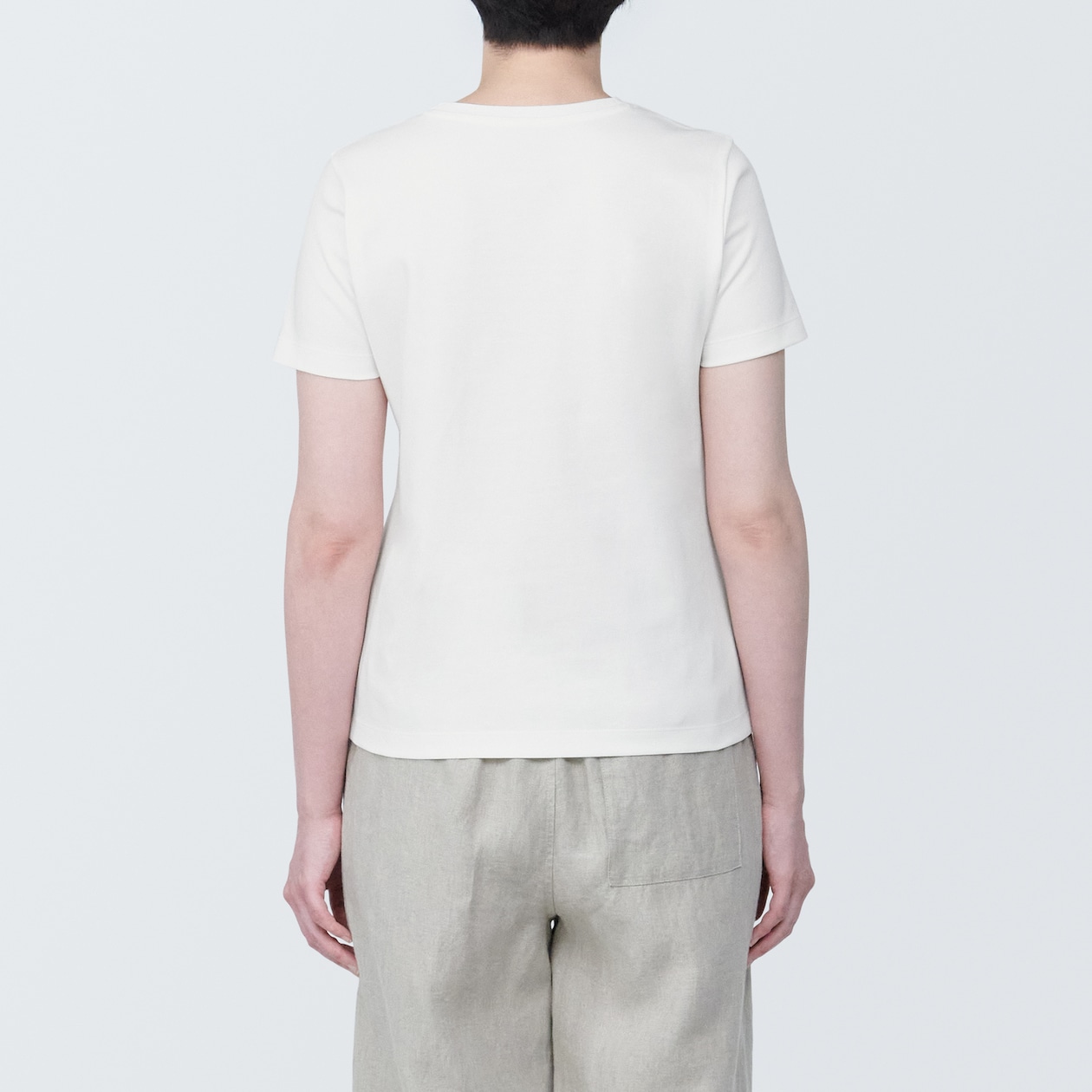 婦人　汗じみしにくいクルーネック半袖Ｔシャツ