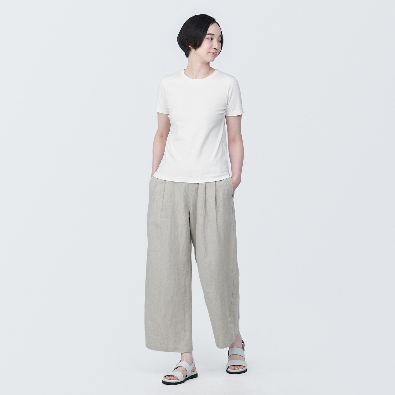 婦人　汗じみしにくいクルーネック半袖Ｔシャツ