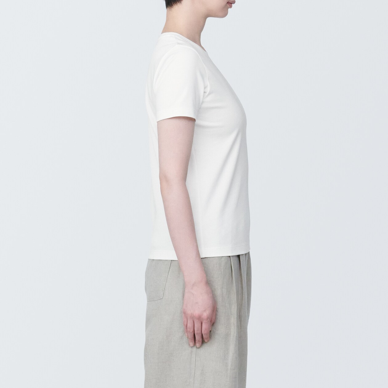 婦人　汗じみしにくいクルーネック半袖Ｔシャツ