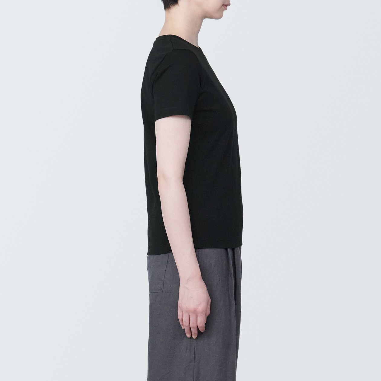 婦人　汗じみしにくいクルーネック半袖Ｔシャツ