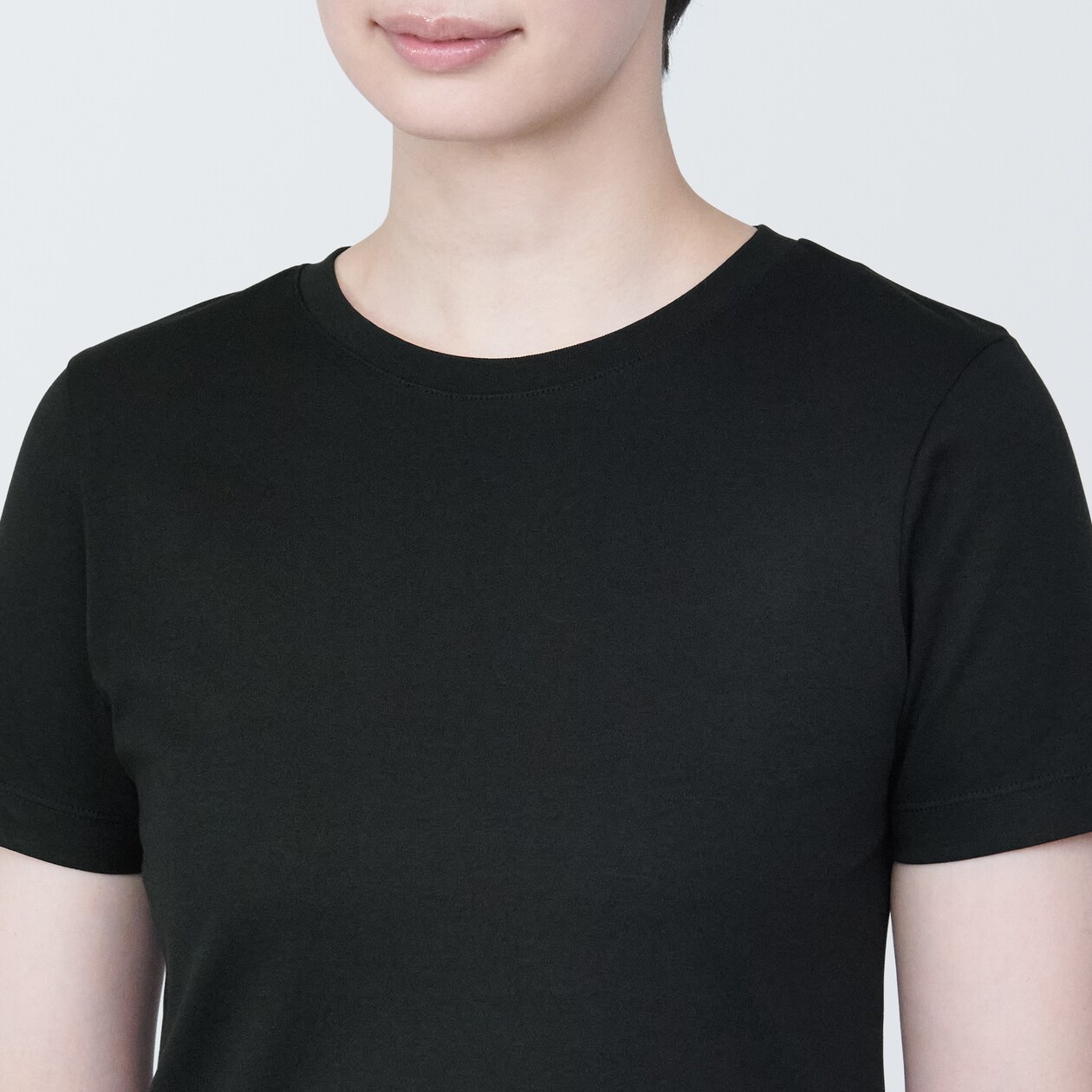 婦人　汗じみしにくいクルーネック半袖Ｔシャツ
