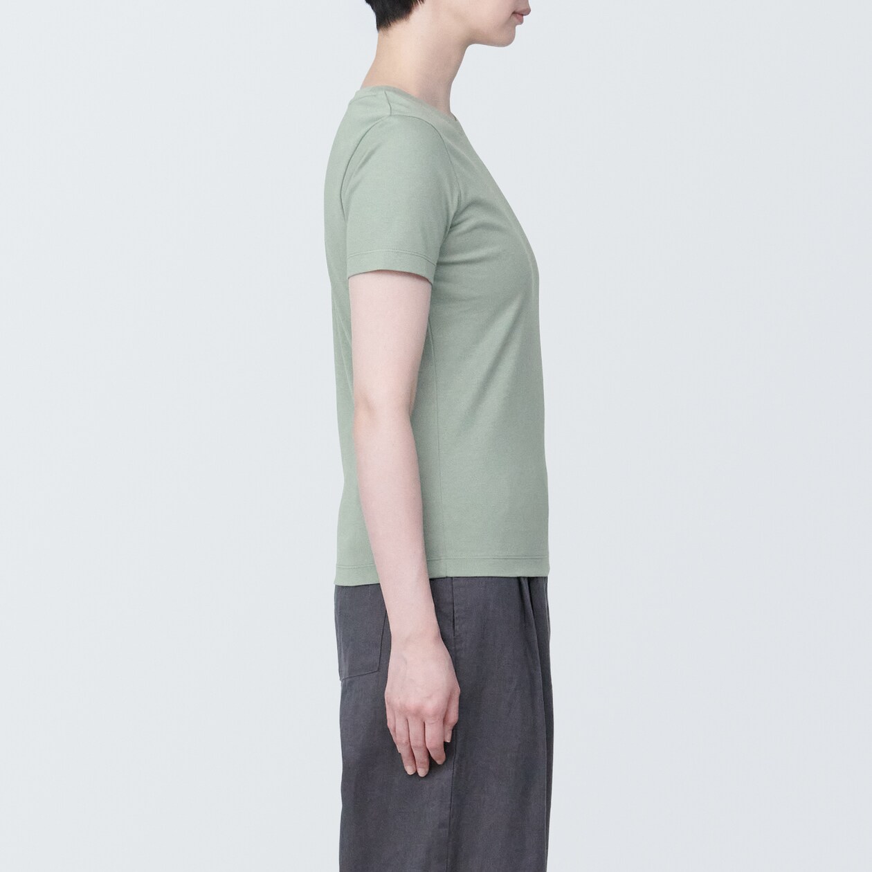 婦人　汗じみしにくいクルーネック半袖Ｔシャツ