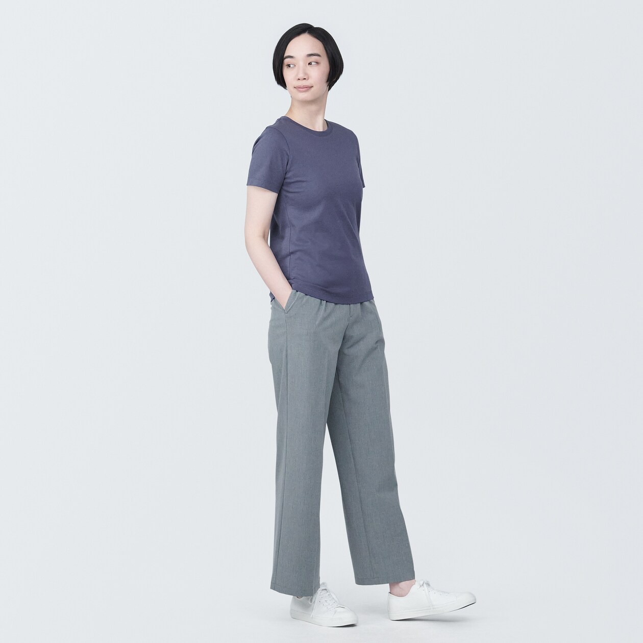 婦人　汗じみしにくいクルーネック半袖Ｔシャツ