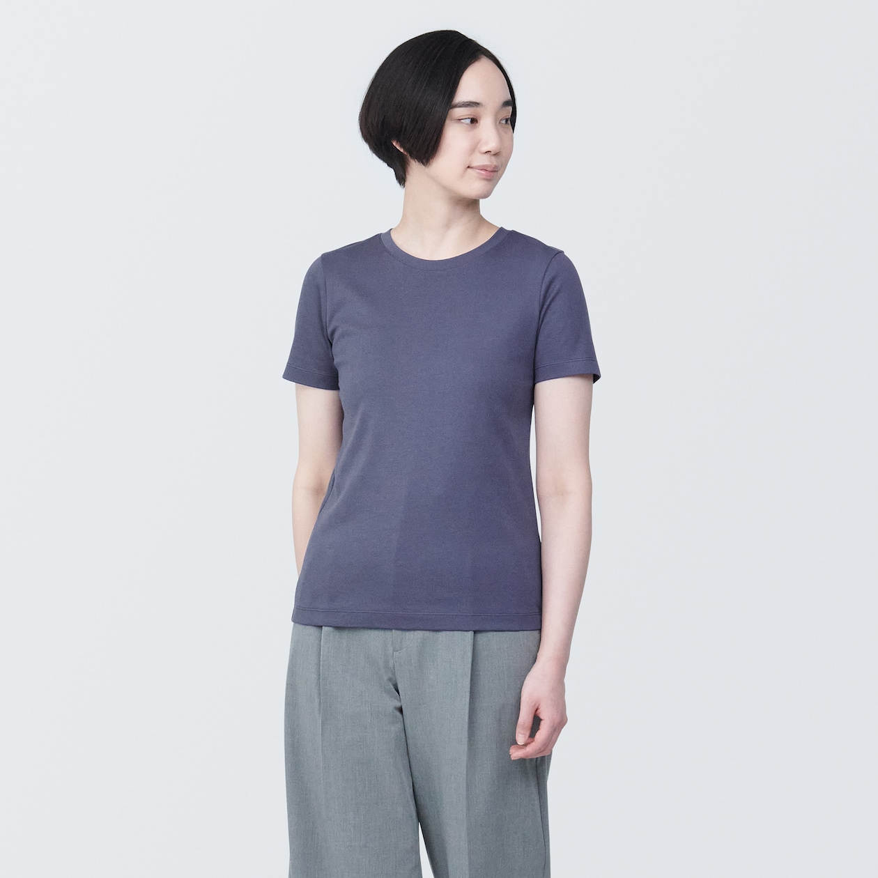 婦人　汗じみしにくいクルーネック半袖Ｔシャツ