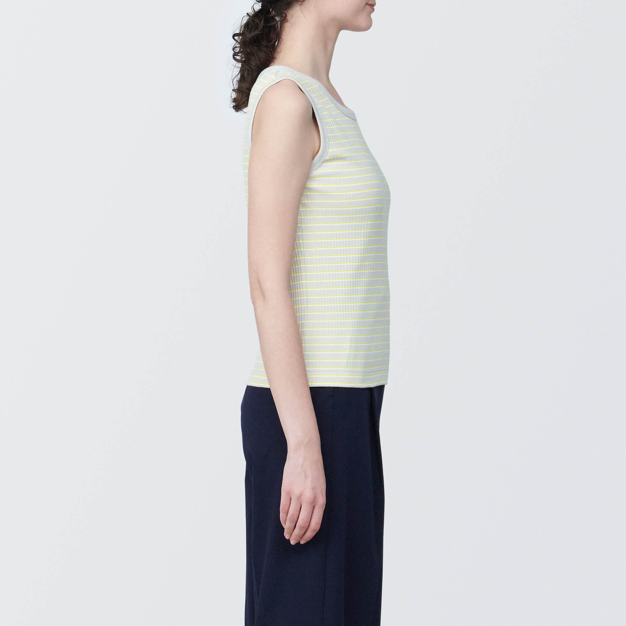 婦人　ランダムリブタンクトップ