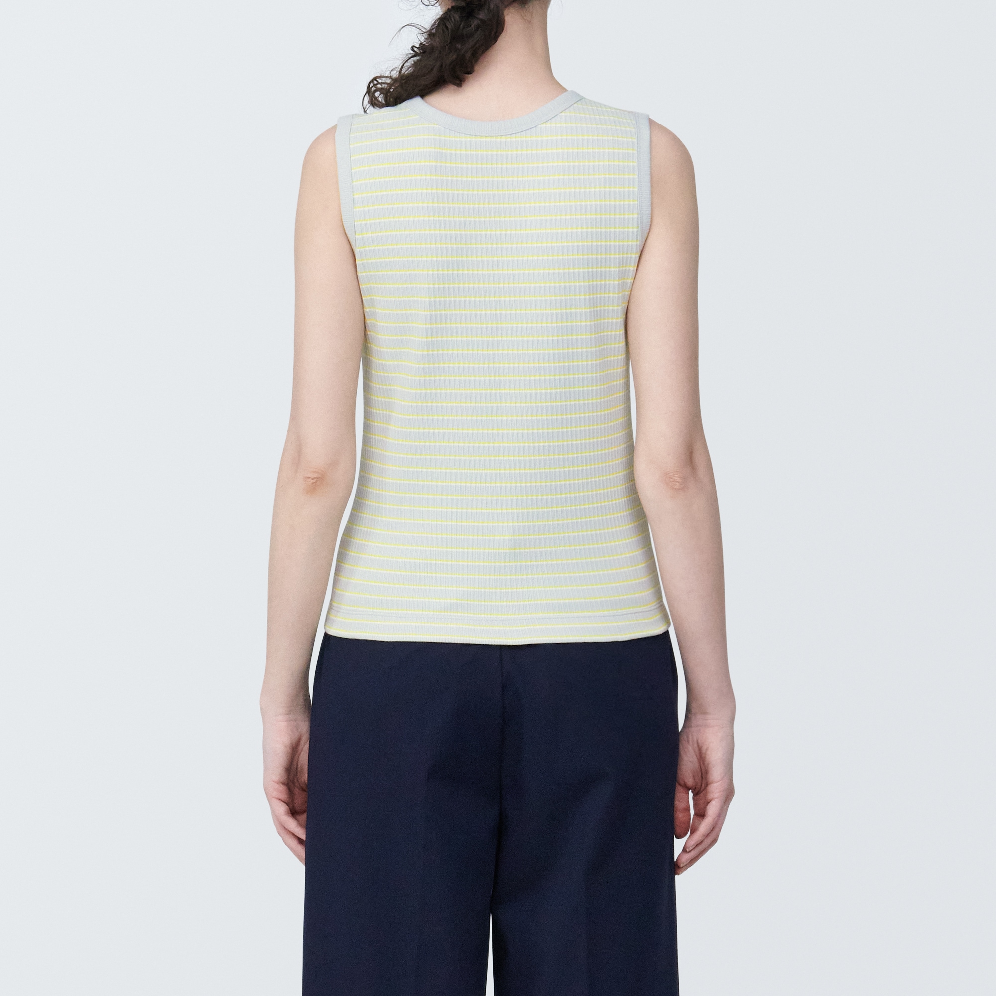 婦人　ランダムリブタンクトップ