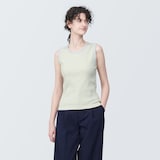 婦人　ランダムリブタンクトップ