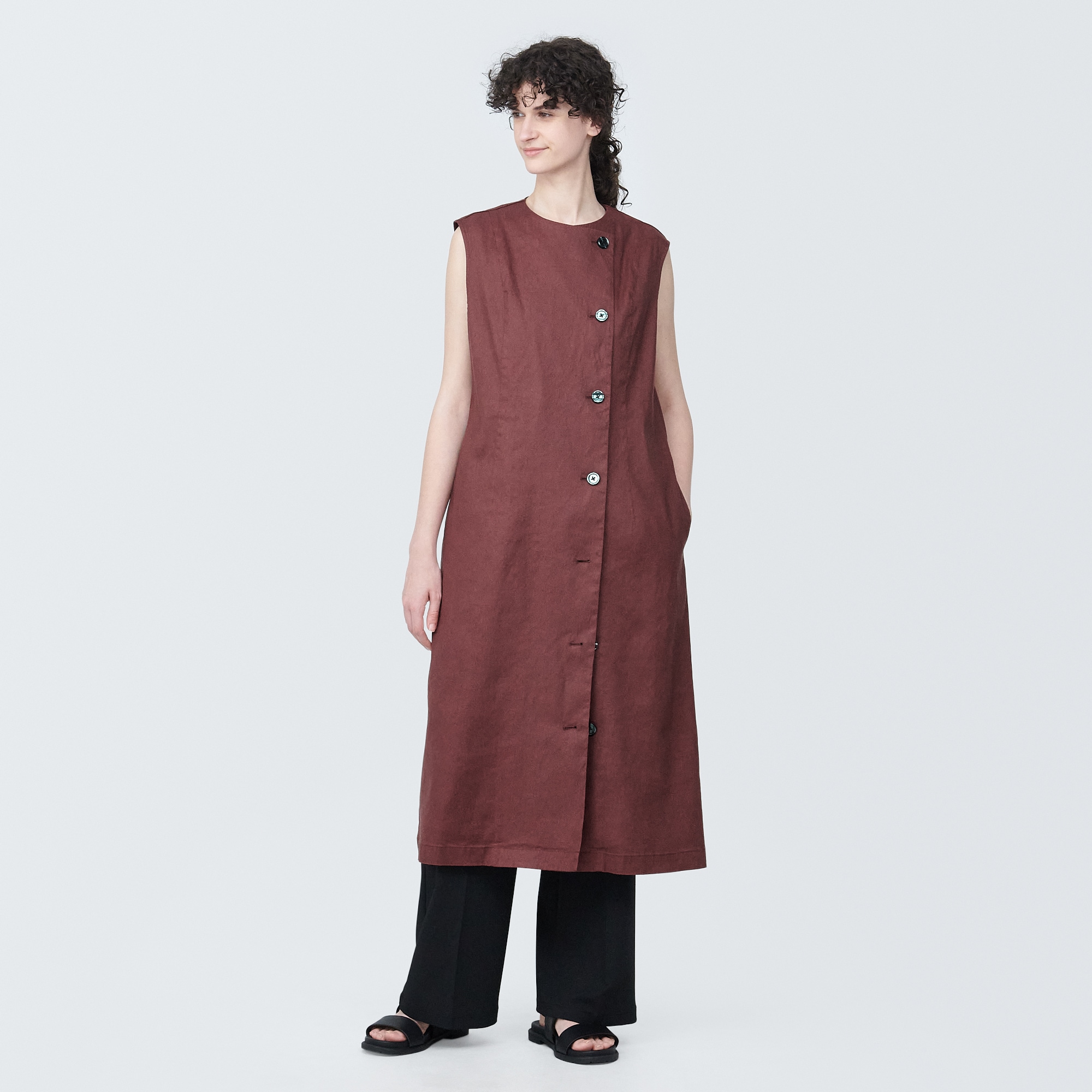 婦人 ヘンプ混ストレッチ ジレワンピース | 無印良品