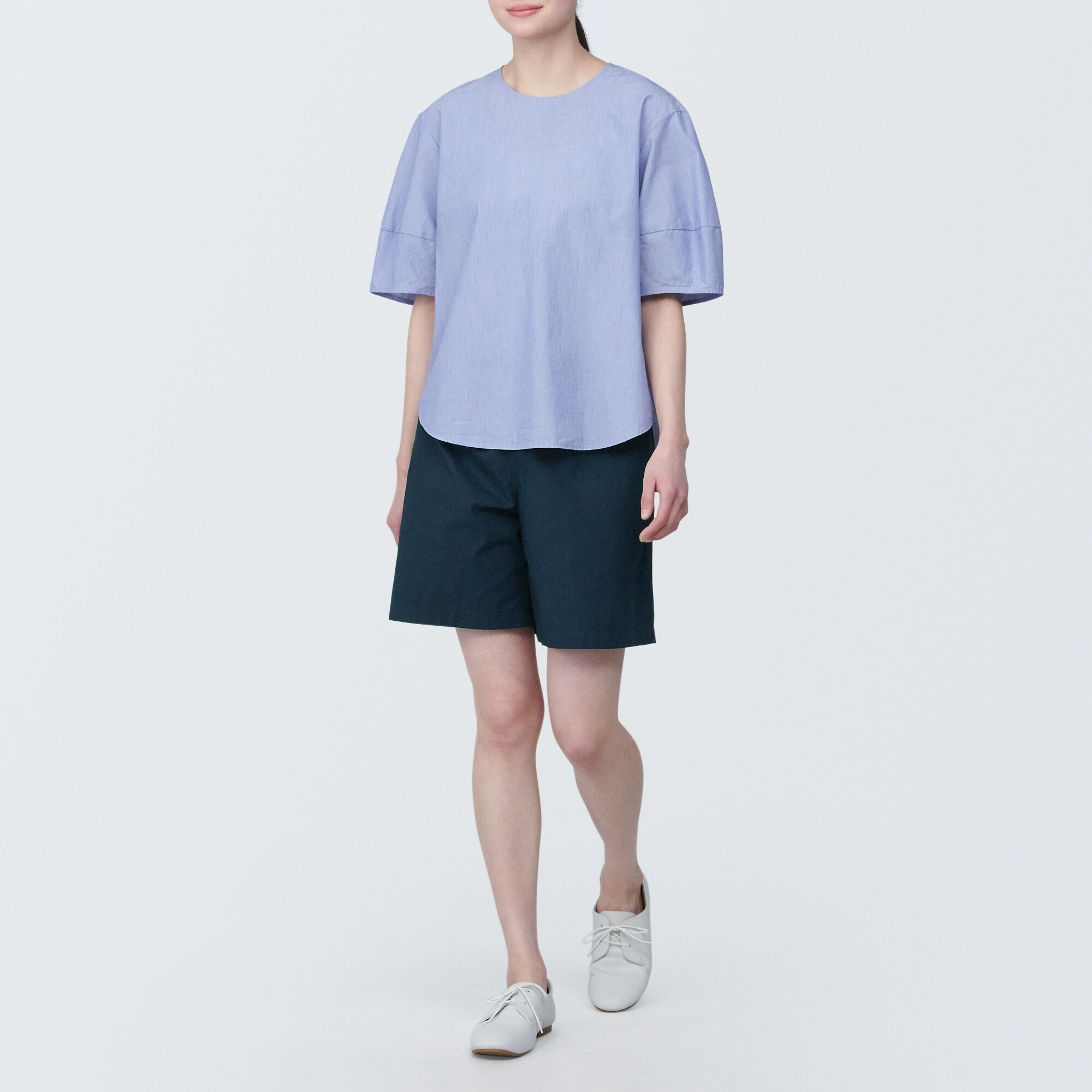 婦人　洗いざらしブロードショートパンツ