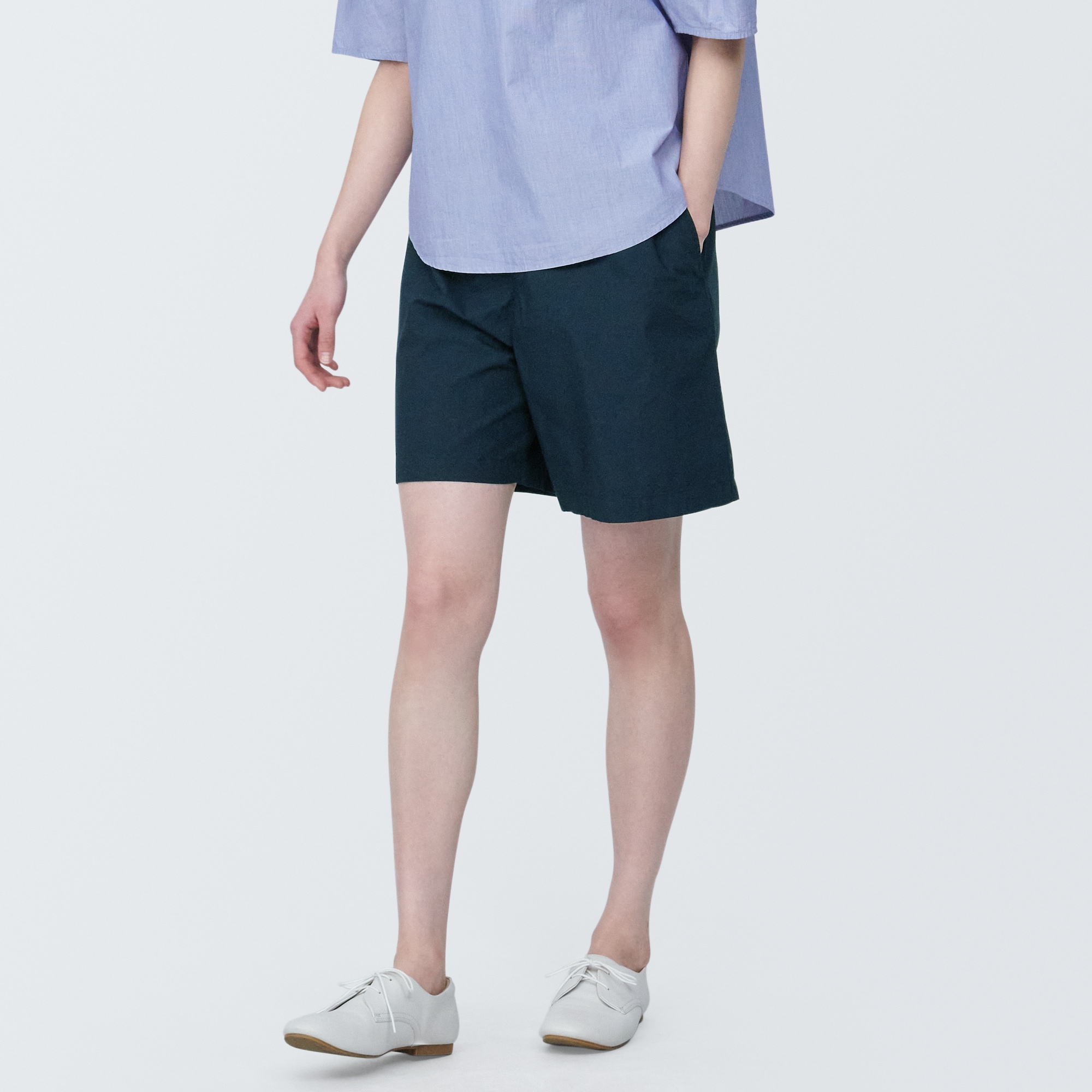 婦人　洗いざらしブロードショートパンツ