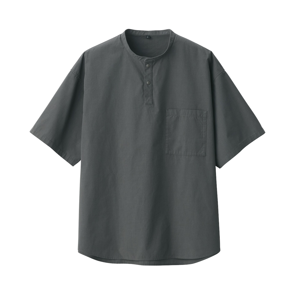 【欧米サイズ】紳士　涼感ヘンリーネック半袖布帛Ｔシャツ