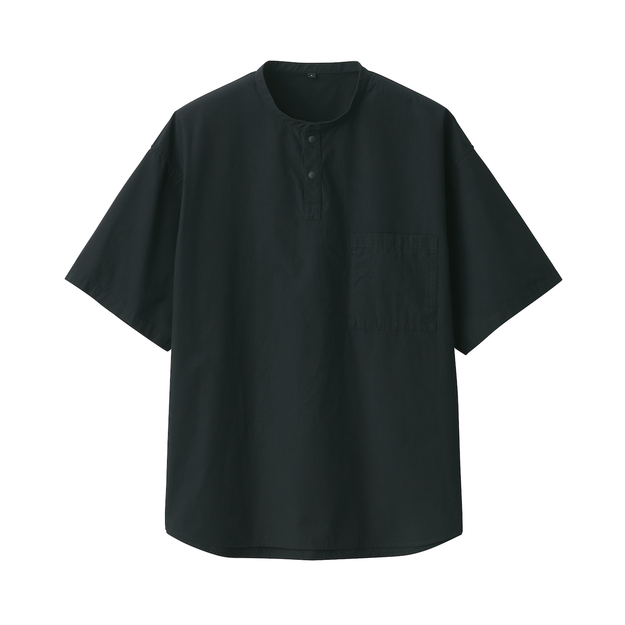 【欧米サイズ】紳士　涼感ヘンリーネック半袖布帛Ｔシャツ