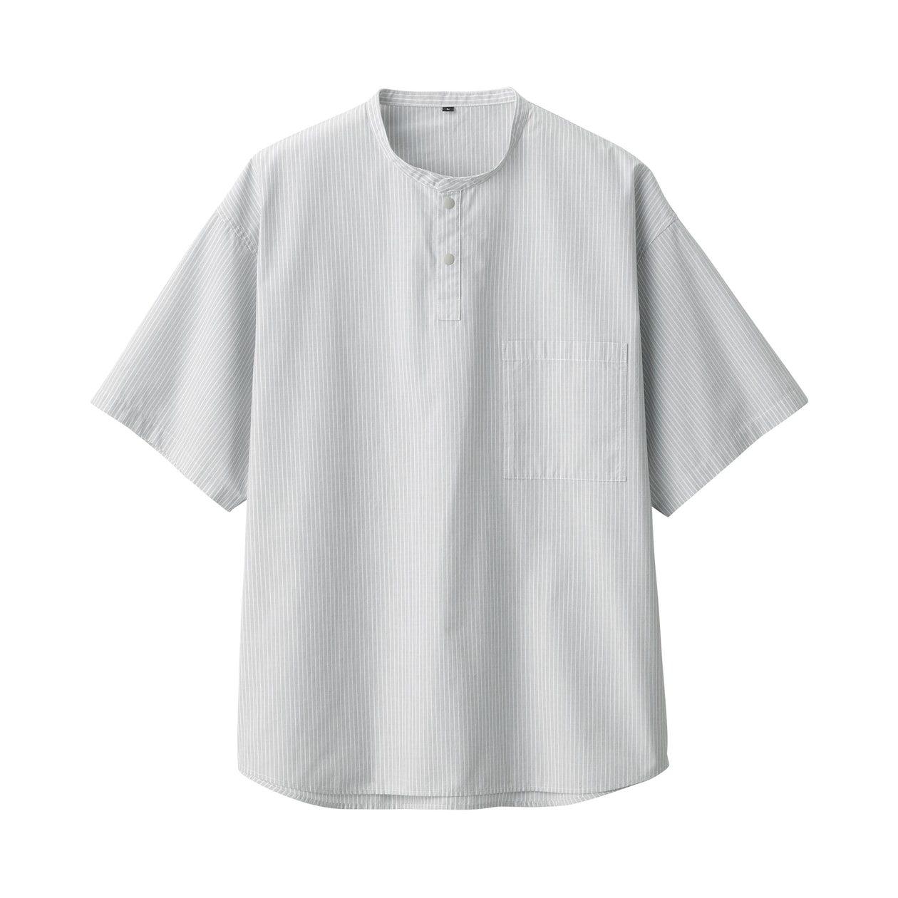 【欧米サイズ】紳士　涼感ヘンリーネック半袖布帛Ｔシャツ