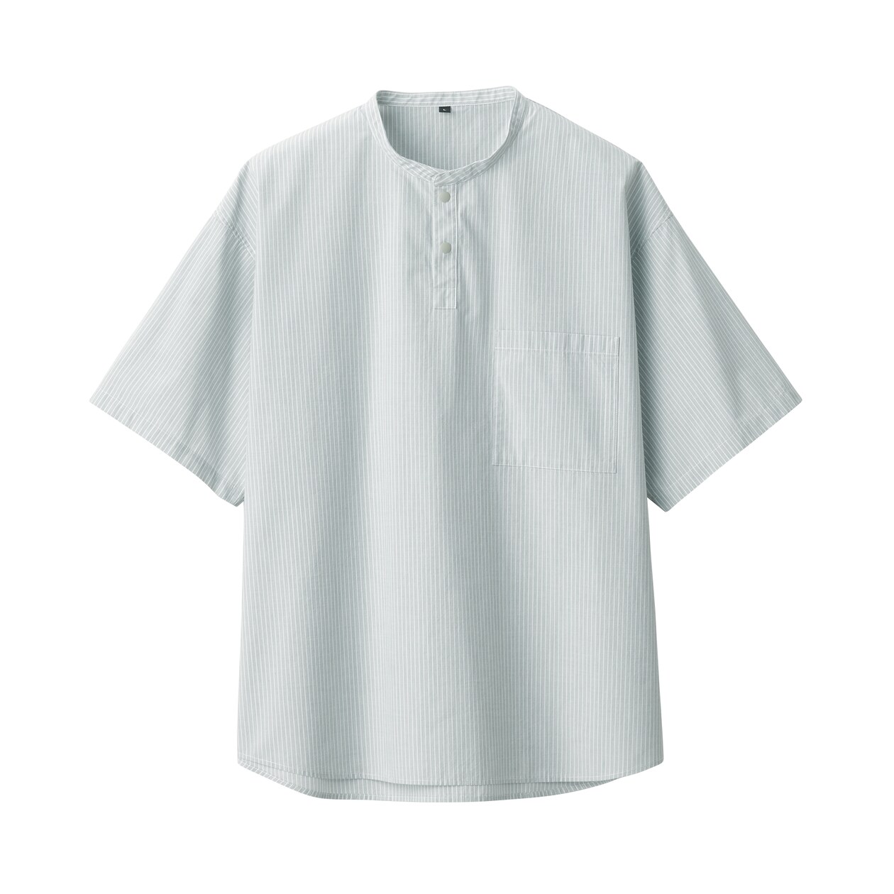 紳士　涼感ヘンリーネック半袖布帛Ｔシャツ