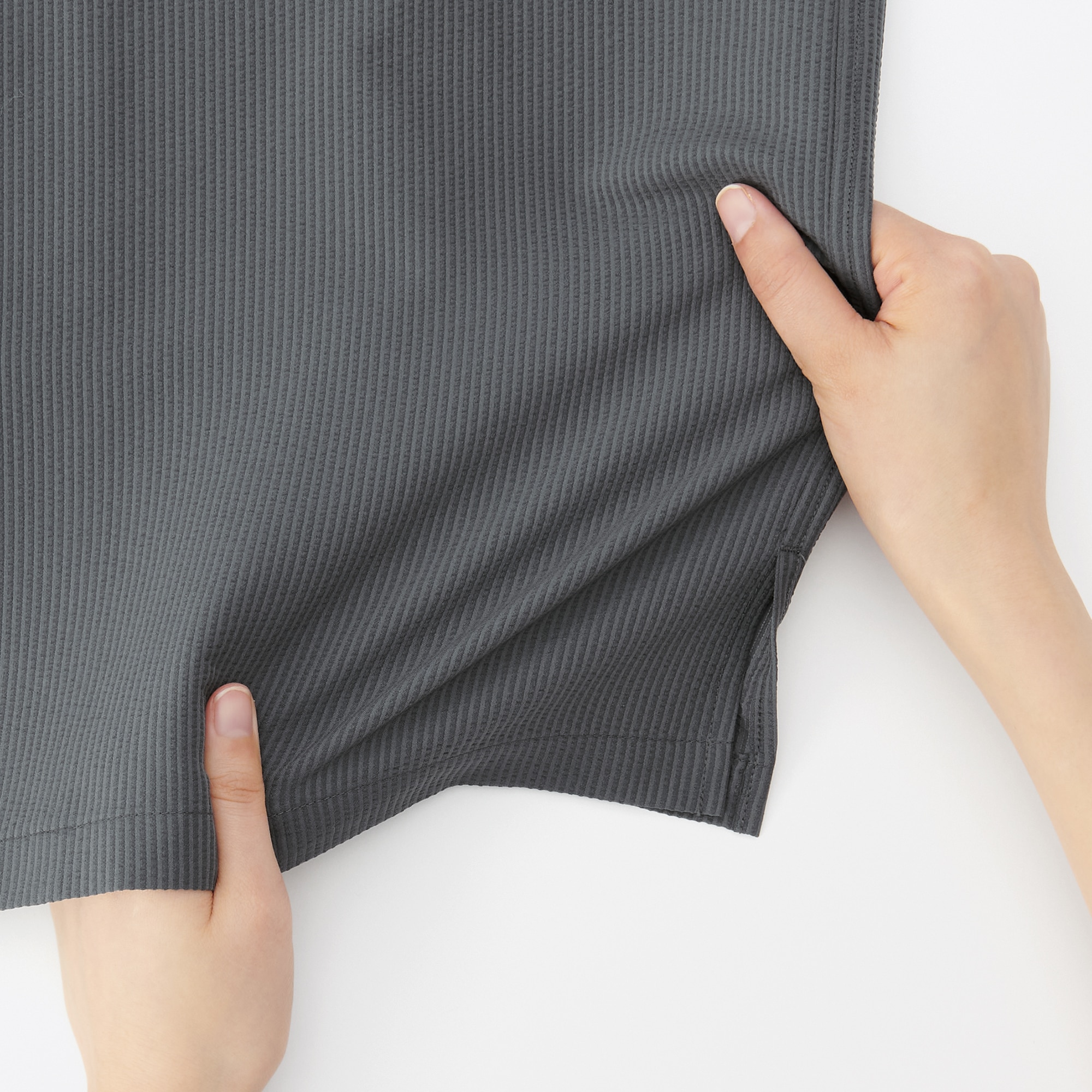 紳士　風を通すストレッチサッカーオープンカラー半袖シャツ