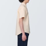 【欧米サイズ】紳士　洗いざらしオックスボタンダウン半袖シャツ