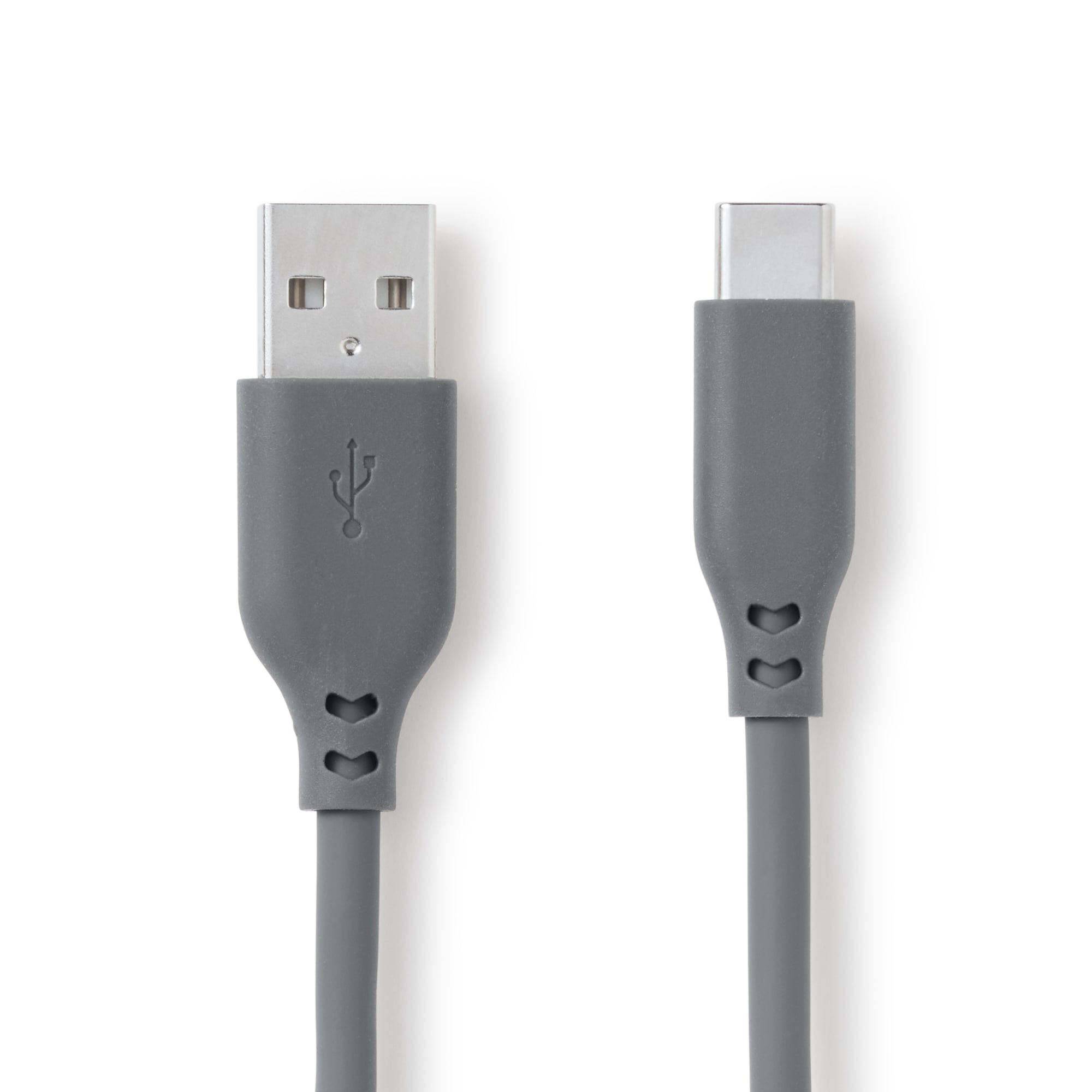 ✾未開封✾USB-A to USB-C 1m×2本　セット　グレー やわらかくて絡まりにくいUSBケーブル1m USB－A／USB－C