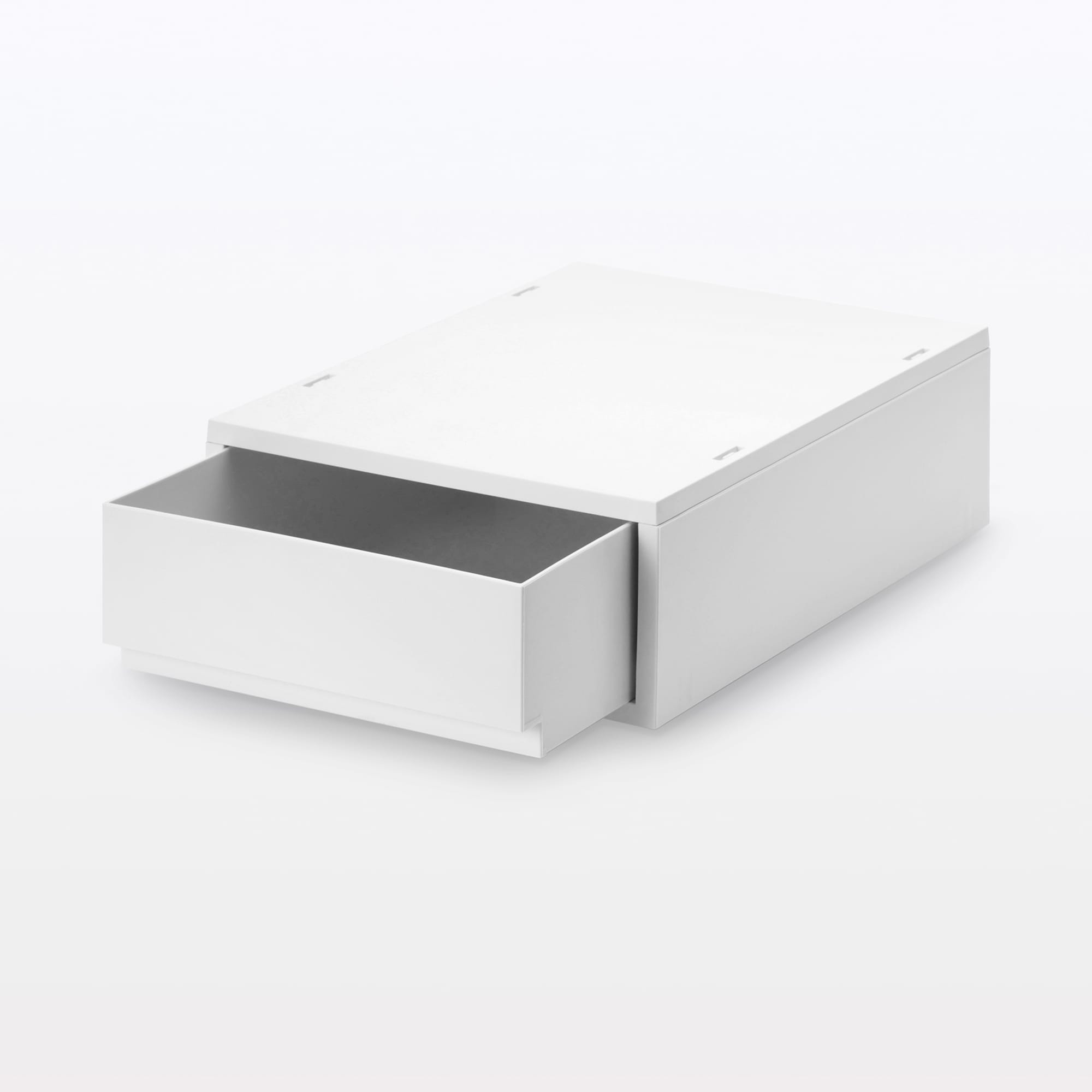 ポリプロピレン　小物収納ケース　中　ホワイトグレー