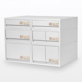 ポリプロピレン　小物収納ケース　中　ホワイトグレー