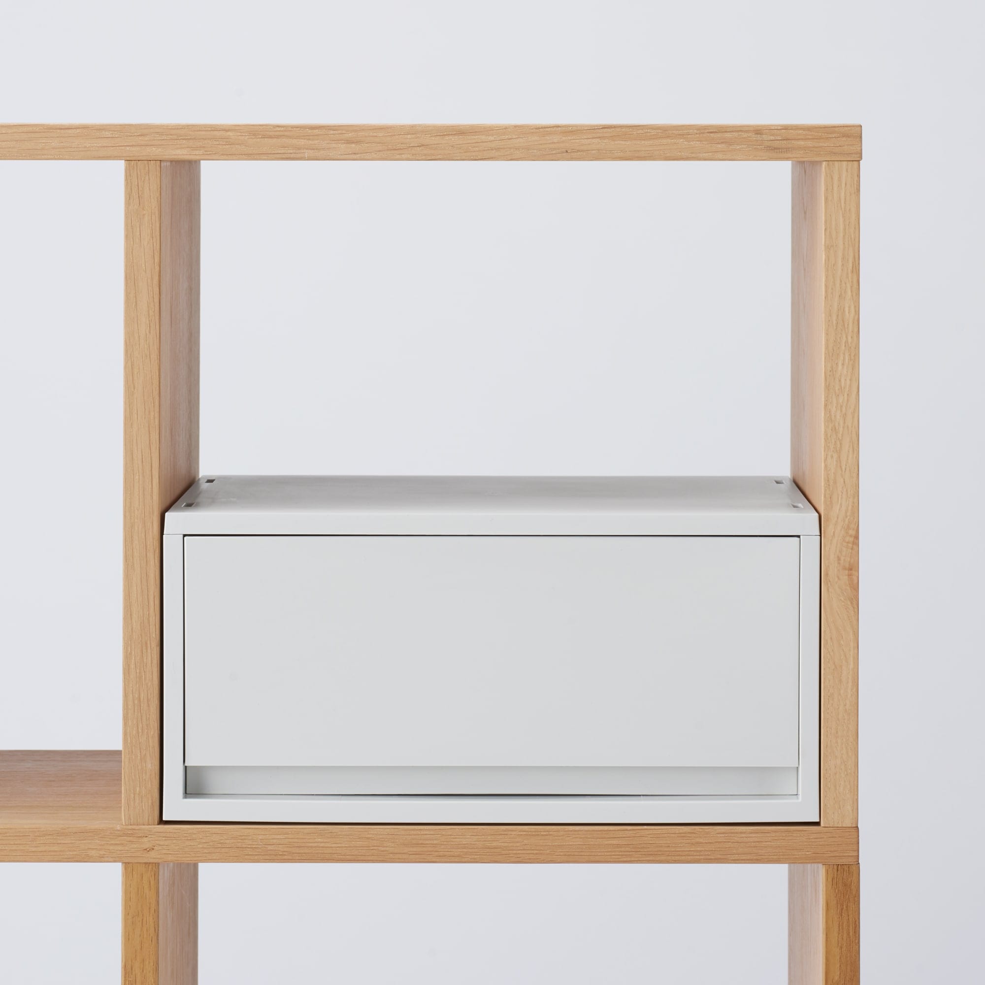 ポリプロピレン　小物収納ケース　ワイド　大　ホワイトグレー