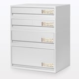 ポリプロピレン　小物収納ケース　ワイド　大　ホワイトグレー