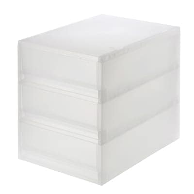 ポリプロピレン　小物収納ケース　引出３段/約幅26×奥行37×高さ32.5cm