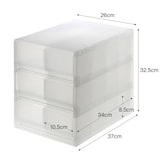 ポリプロピレン　小物収納ケース　引出２個３段