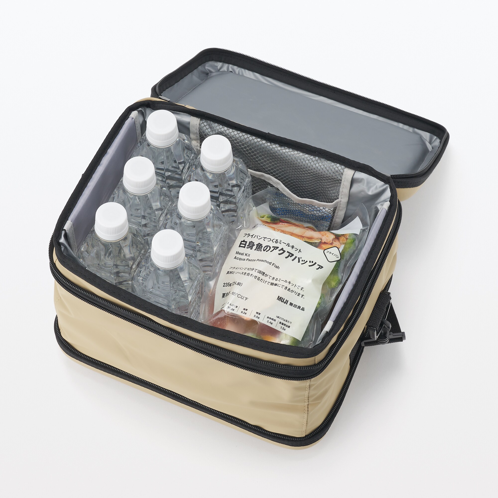 アウトドア 無印良品 たためるソフトクーラーバッグ12L 30L ベージュ