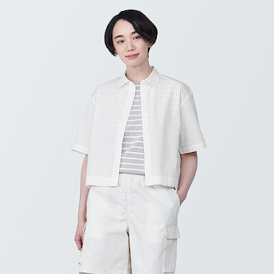 婦人　涼感　ブロードレギュラーカラー半袖シャツ