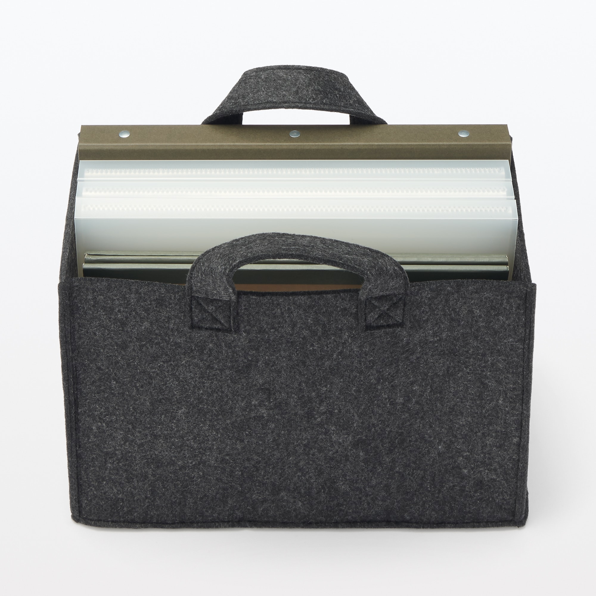 持ち運べるフェルトファイルボックス・ワイド