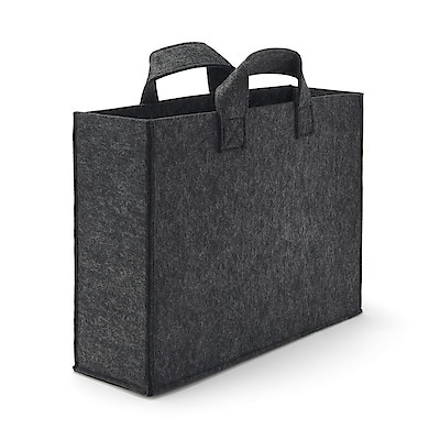 【幅１０ｃｍ】持ち運べるフェルトファイルボックス　ダークグレー