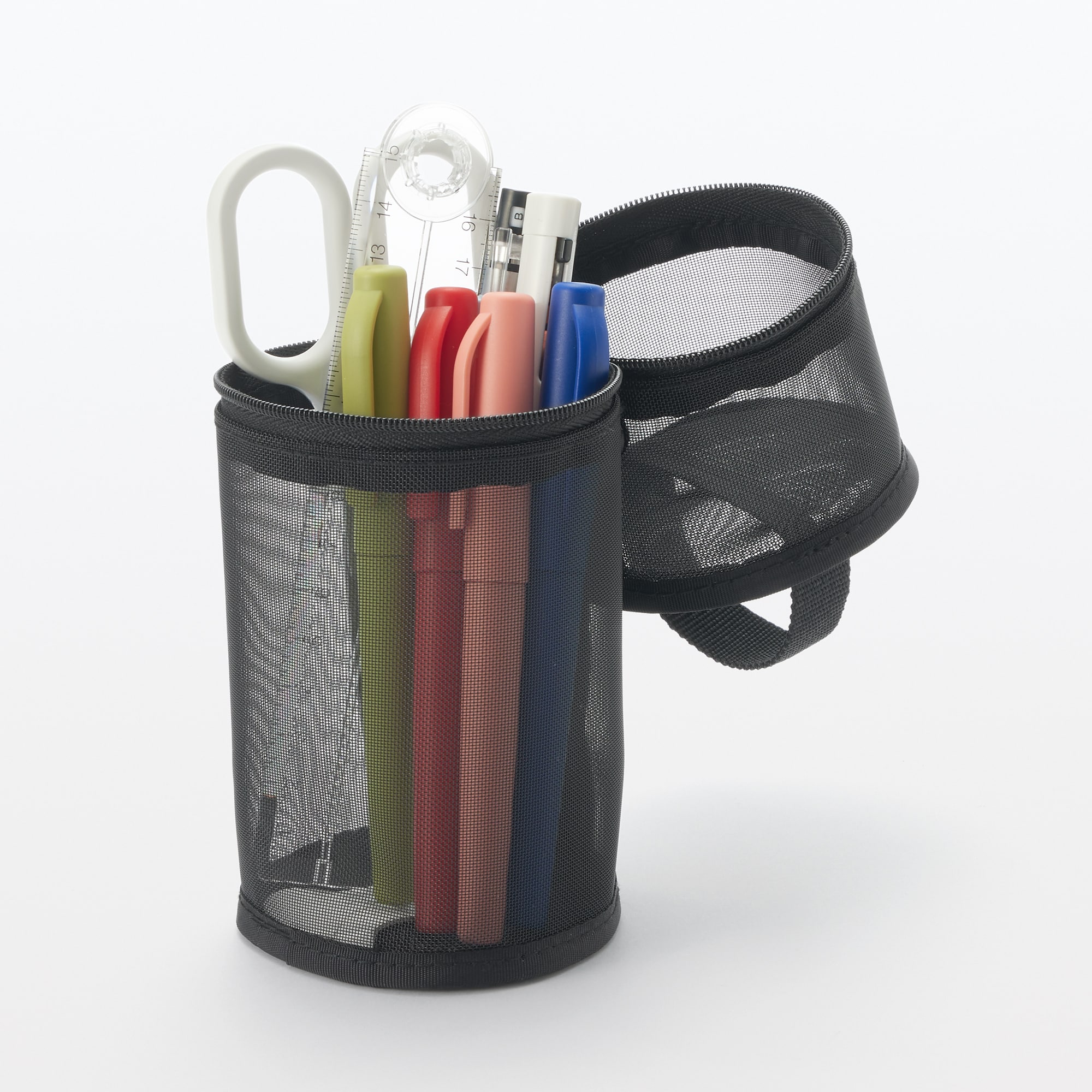 ナイロンメッシュ縦でも横でも使えるペンケース