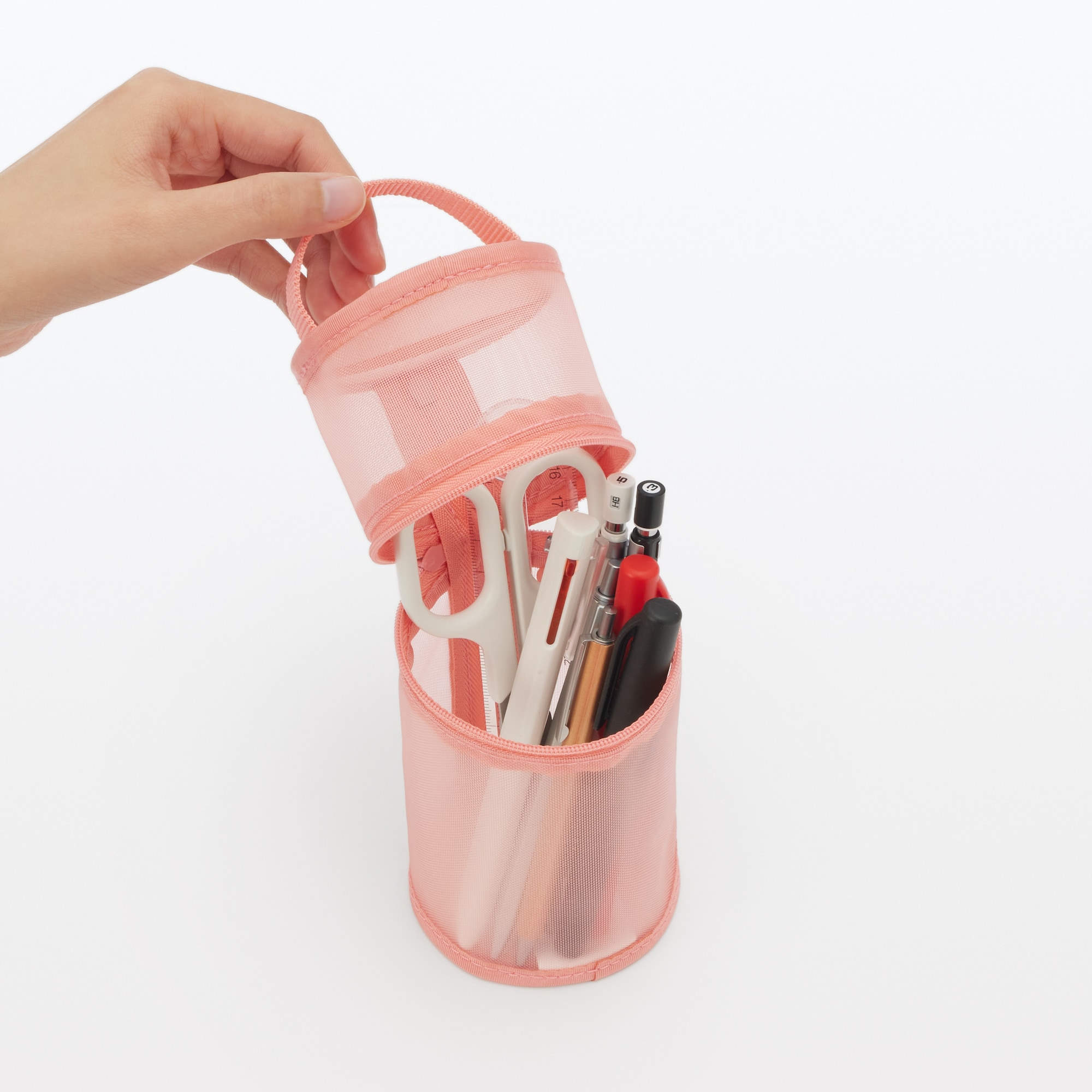 ナイロンメッシュ縦でも横でも使えるペンケース