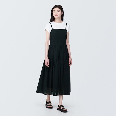 【欧米サイズ】婦人　強撚ボイル　キャミソールワンピース