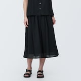 【欧米サイズ】婦人　強撚ボイル　ギャザースカート