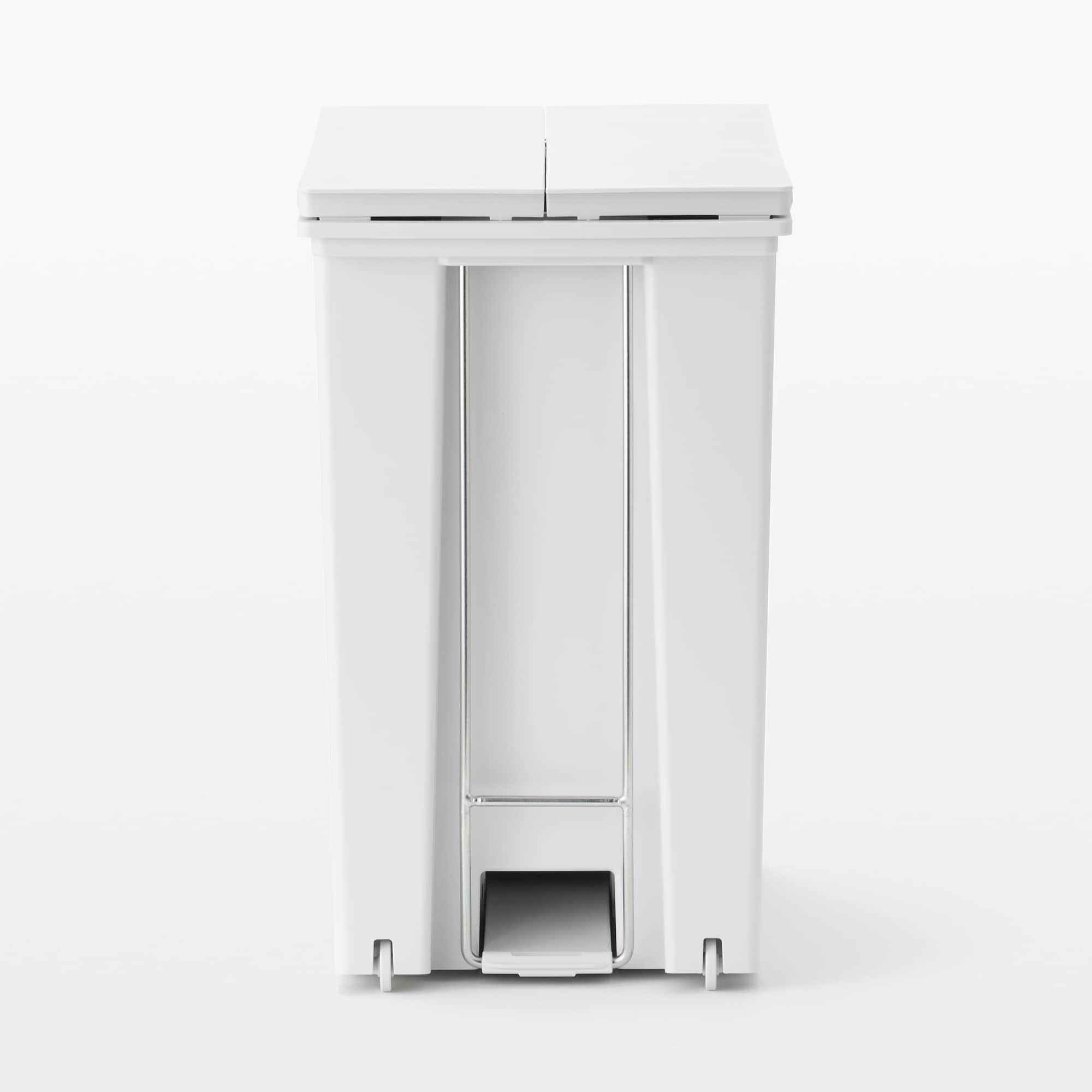 再生ポリプロピレン入り　ペダル式ダストボックス　両開きフタ付き