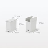 再生ポリプロピレン入り　ペダル式ダストボックス　両開きフタ付き