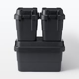 再生ポリプロピレン入り　頑丈収納ボックス　ダークグレー　ミニ