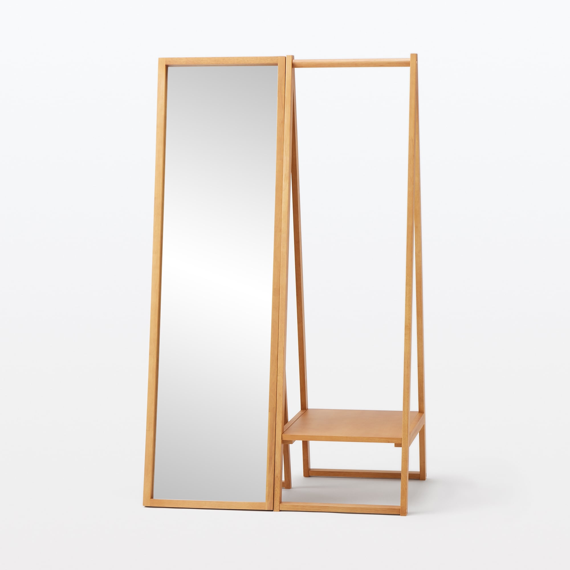 木製ミラー　ラバーウッド材