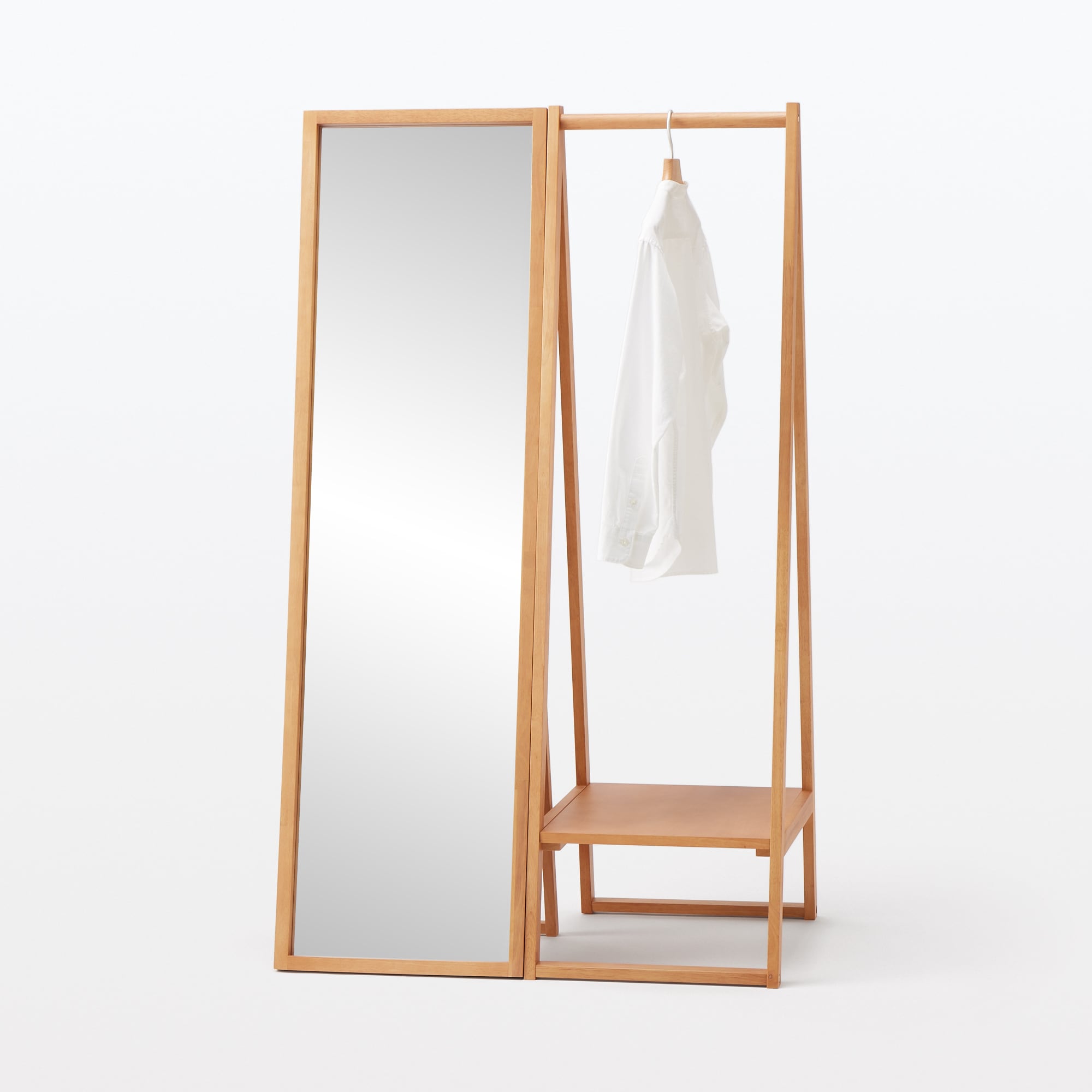 木製ミラー　ラバーウッド材