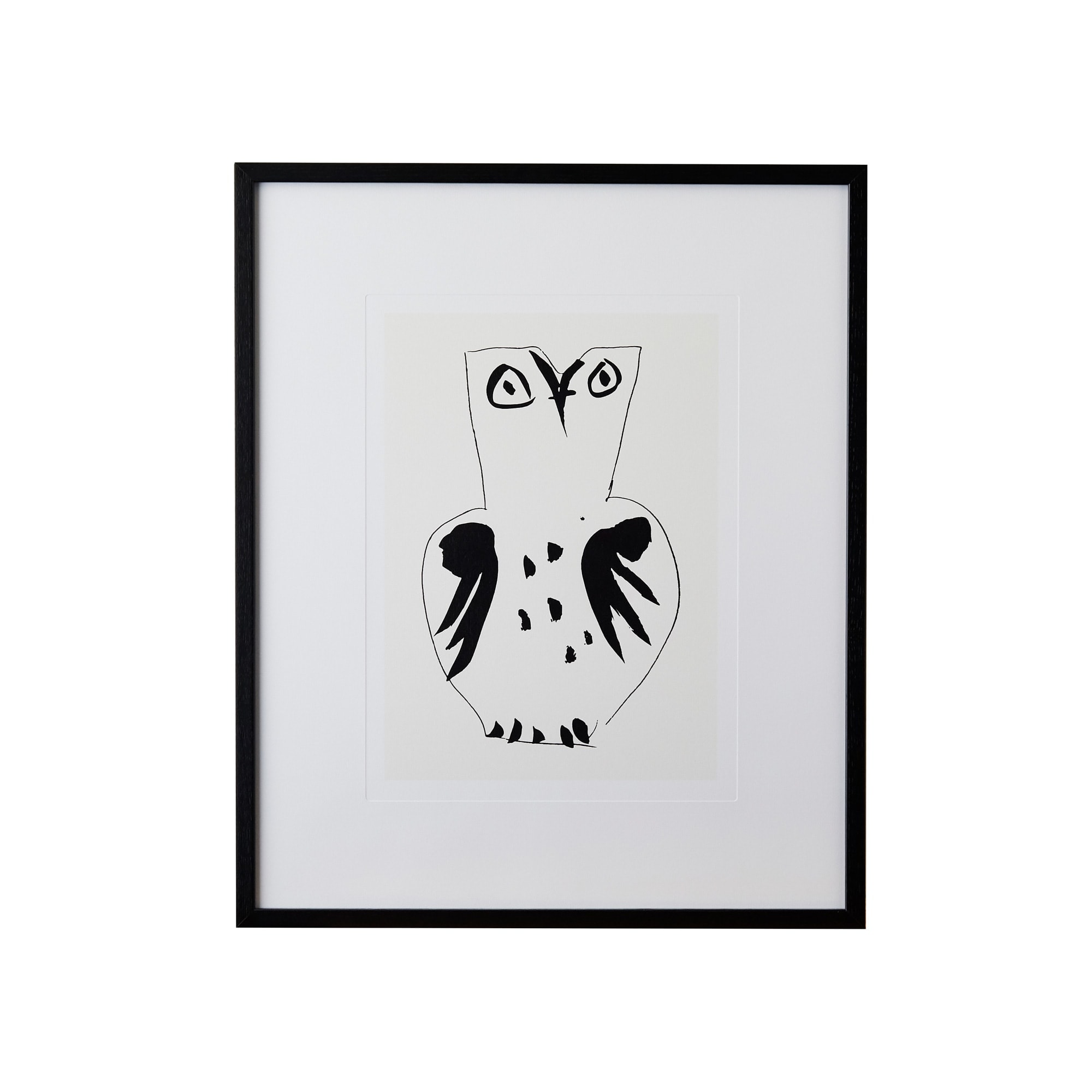 ［ＩＤＥＥ］アートポスター　ピカソ　フクロウ　黒色額