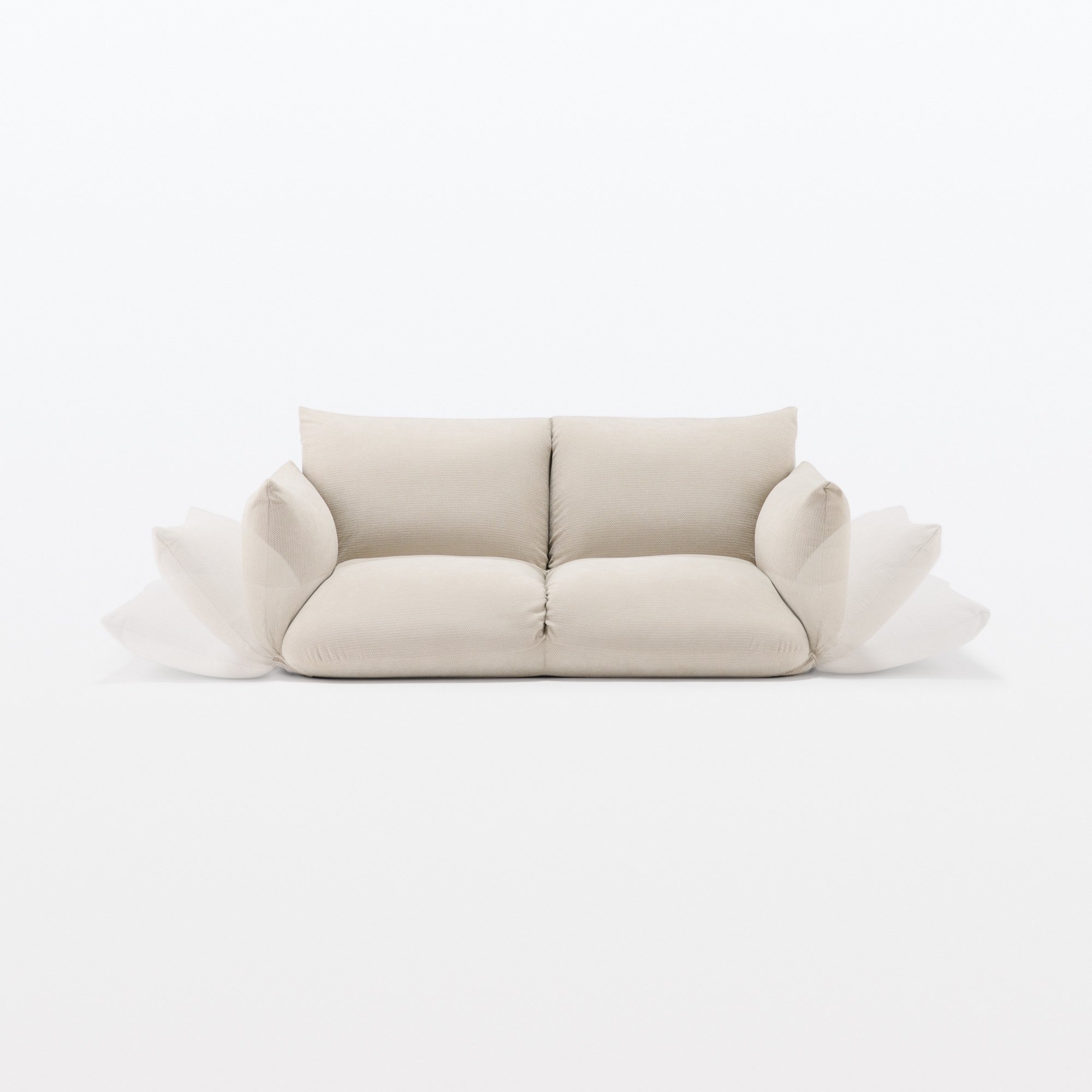 リクライニング　フロアソファ　２シーター　ベージュ