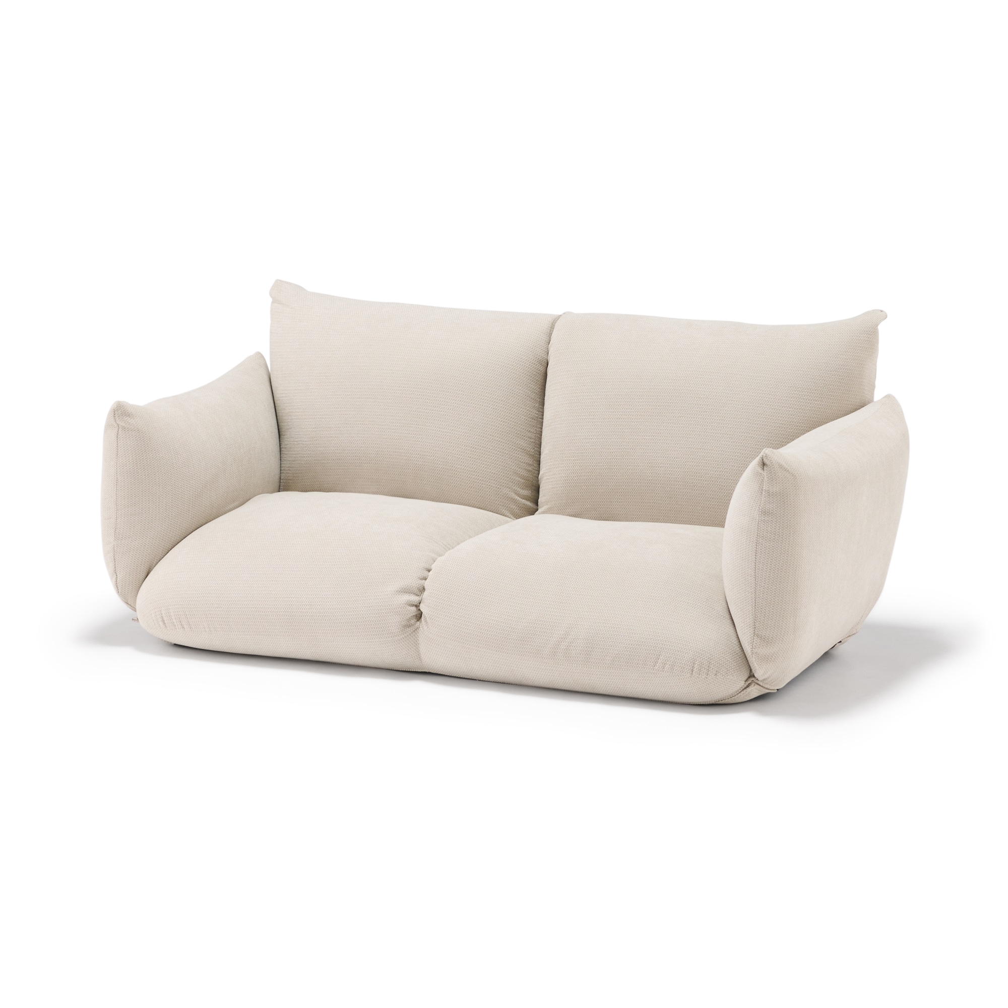 リクライニング　フロアソファ　２シーター　ベージュ