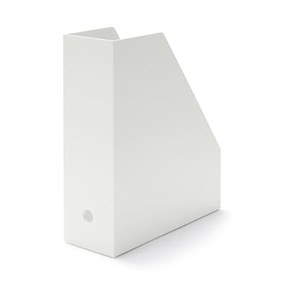 【幅１０ｃｍ】再生ポリプロピレン入りスタンドファイルボックス　ホワイトグレー