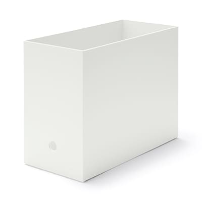 【幅１５ｃｍ】再生ポリプロピレン入りファイルボックス・スタンダードタイプ・ワイド　ホワイトグレー