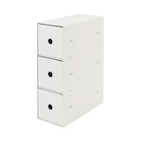 再生ポリプロピレン入り小物収納ボックス３段・ホワイトグレー