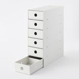 再生ポリプロピレン入り小物収納ボックス６段・ホワイトグレー