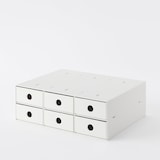 再生ポリプロピレン入り小物収納ボックス６段・ホワイトグレー