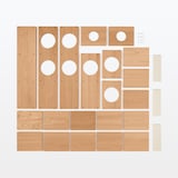 スタッキングシェルフ　猫用　３段×５列セット　オーク材突板