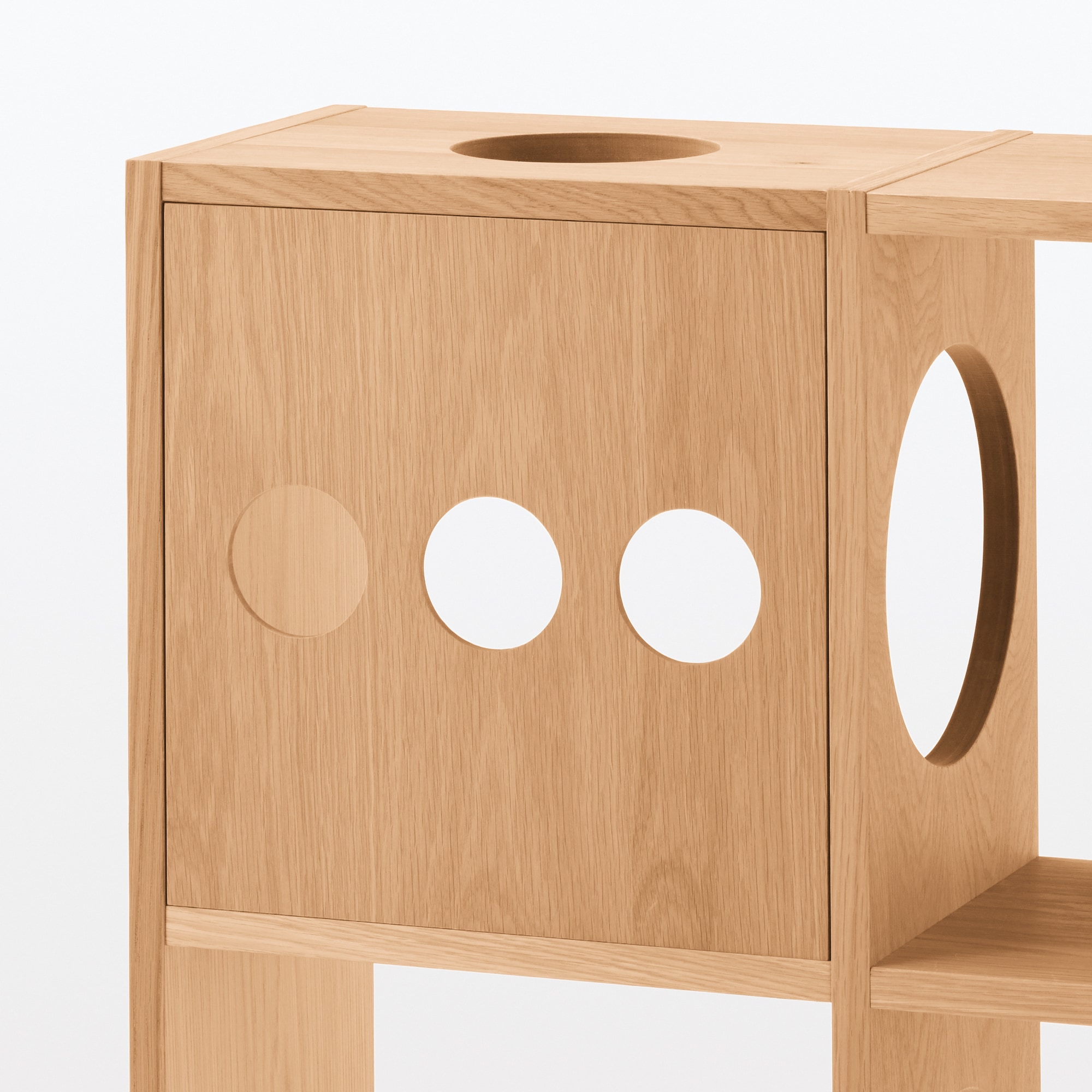 スタッキングシェルフ　木製ボード　オープン　オーク材突板